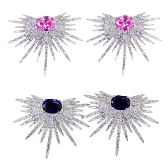 The Kamaly Starburst Zircon Earrings - Picture 1 of 8